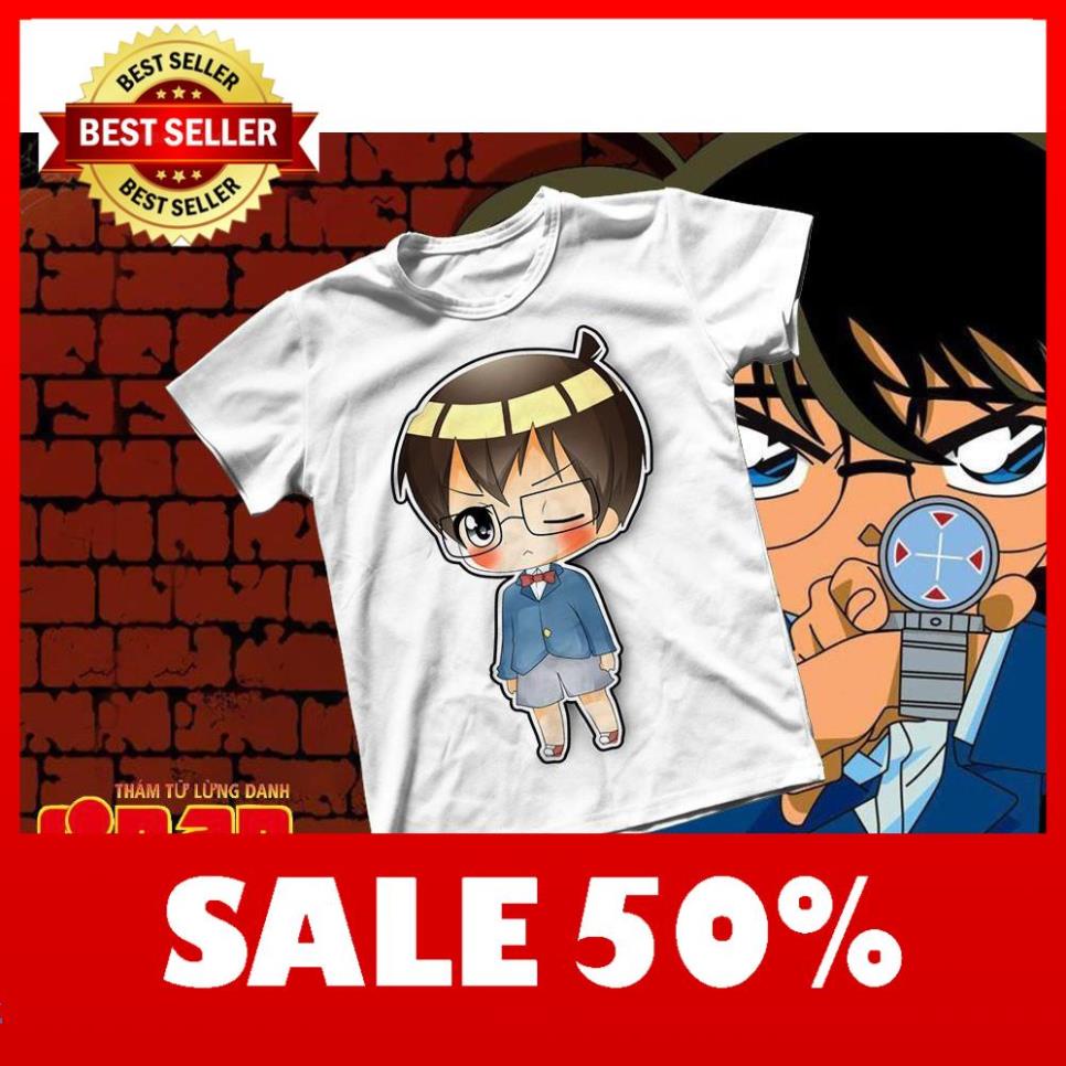 Áo thun Cotton Unisex - Anime - Conan - Conan Sticker Chibi