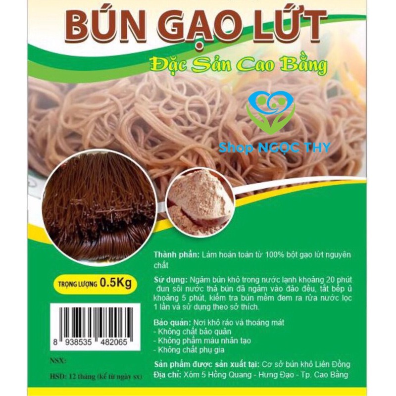 Bún gạo lứt đặc sản Cao Bằng 500gr, bún lức eatclean ăn kiêng keto giảm cân