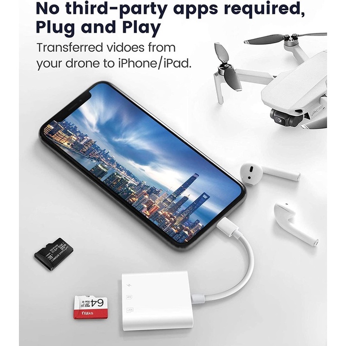 Đầu Đọc Thẻ Nhớ SD / Máy Ảnh Chuyên Dụng Cho i-Phone i-Pad, Oyuiasle Trail