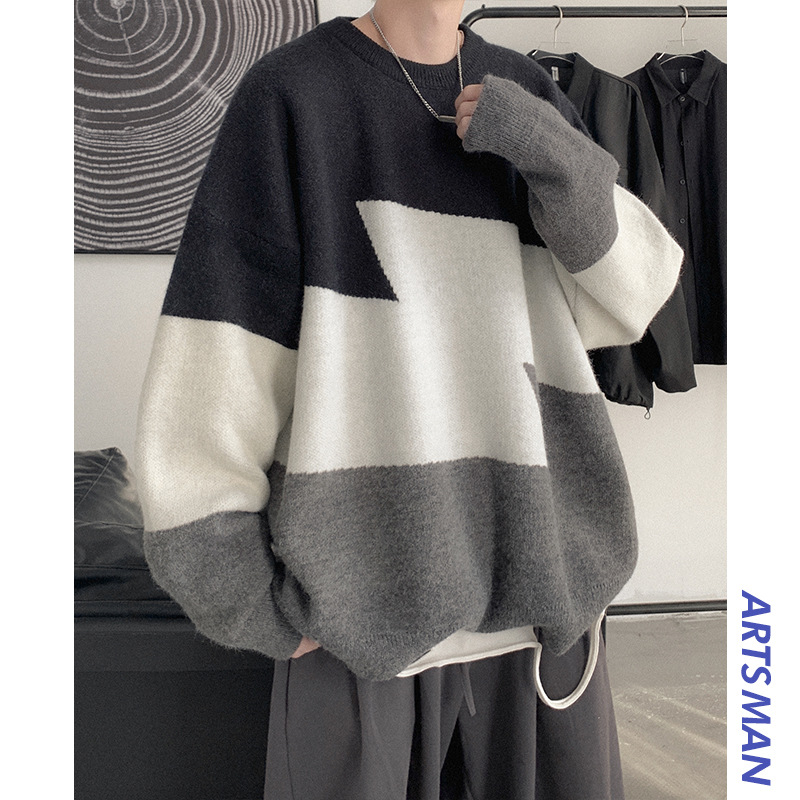 Áo Sweater Tay Dài Dáng Rộng Thời Trang Mùa Đông Cho Nam Giới Tf1