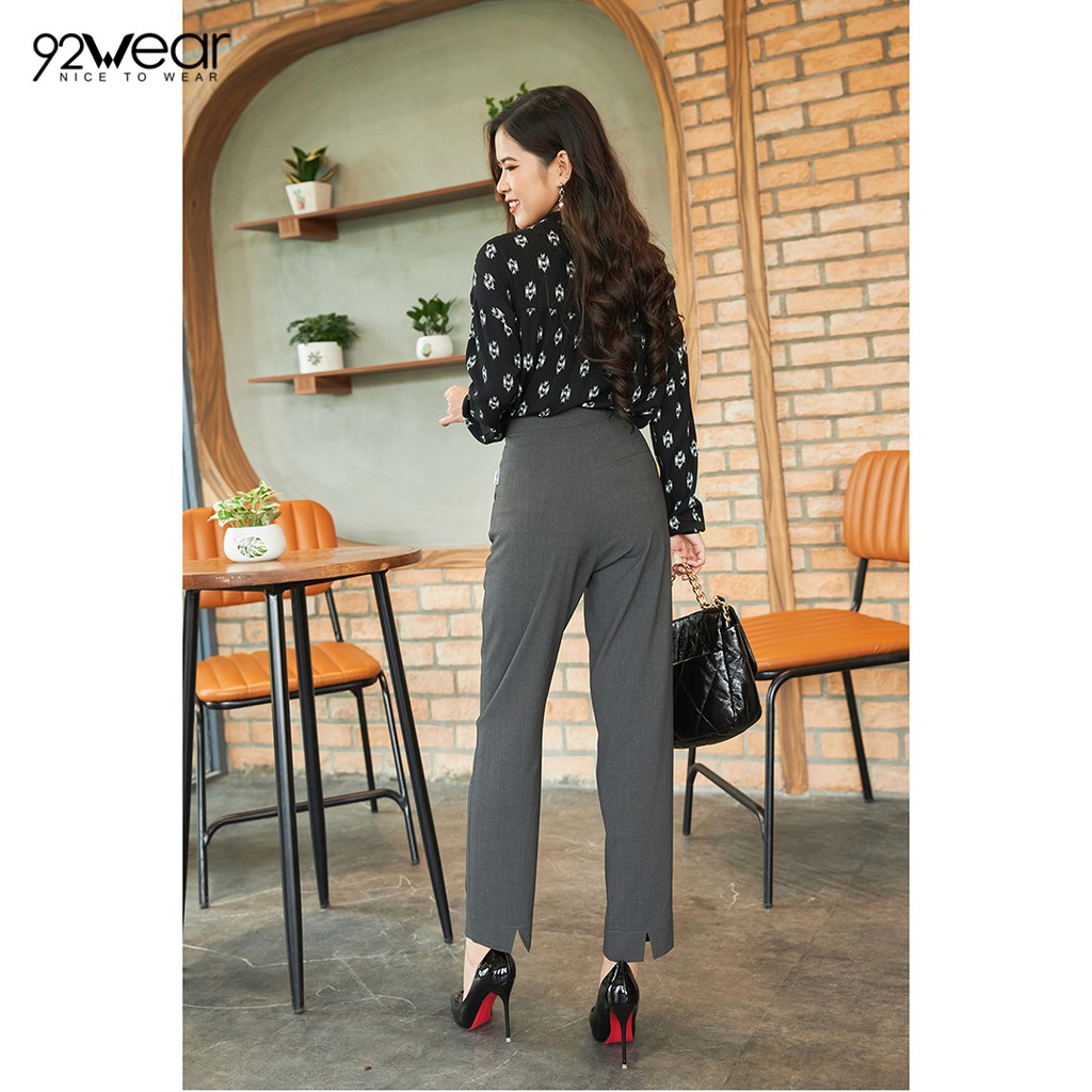 Quần baggy nữ công sở 92WEAR đủ màu, đủ size, ống suông 2 túi chéo QAW0827 | BigBuy360 - bigbuy360.vn