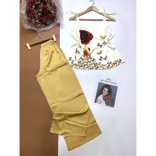 Bộ ống rộng vải lụa cao cấp