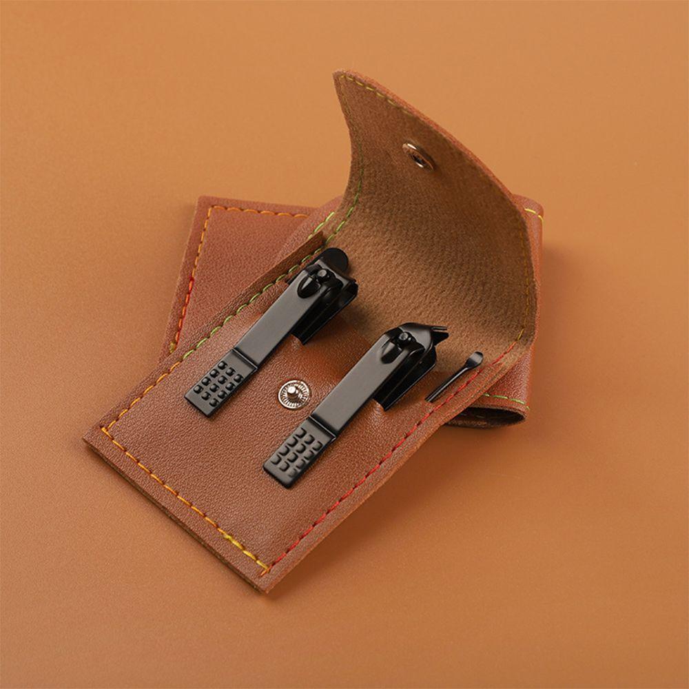 Bộ 4 Dụng Cụ Làm Móng Bằng Da Kèm Hộp Đựng Tiện Lợi