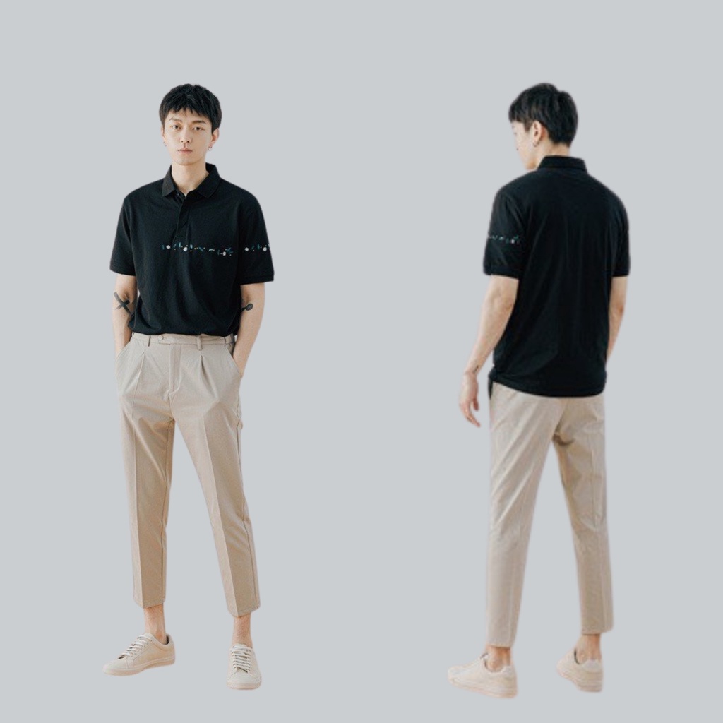 Áo Thun Polo Nam Ahito Cổ Bẻ Hoạ Tiết Hoa Thêu Tay, Form Chuẩn, Chất Cotton 100% Trẻ Trung Thời Trang | BigBuy360 - bigbuy360.vn