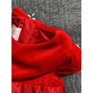 Váy nhung đỏ H&M bé gái 6-9 tháng