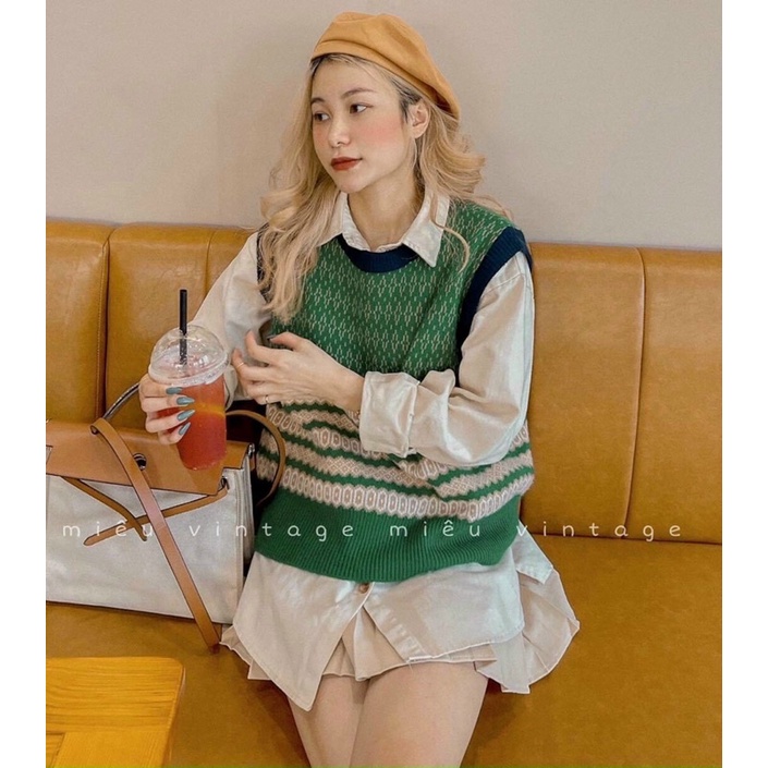 BÁN SỈ ÁO LEN GHILE HOẠ TIẾT THỔ CẨM CỔ TRÒN CHO NỮ