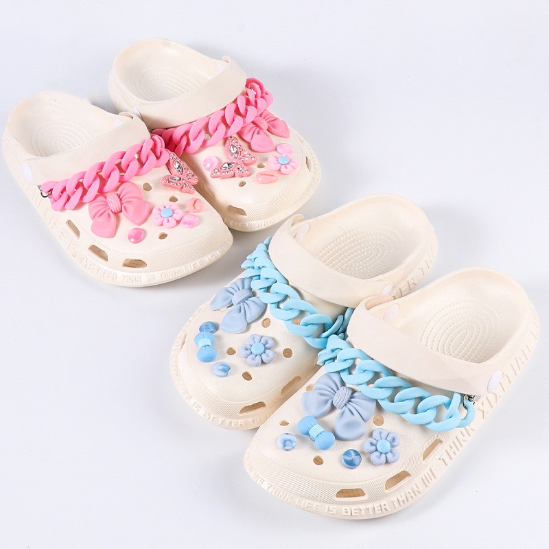 Set 14 Phụ Kiện Khóa Giày Diy Hình Hoa Dễ Thương