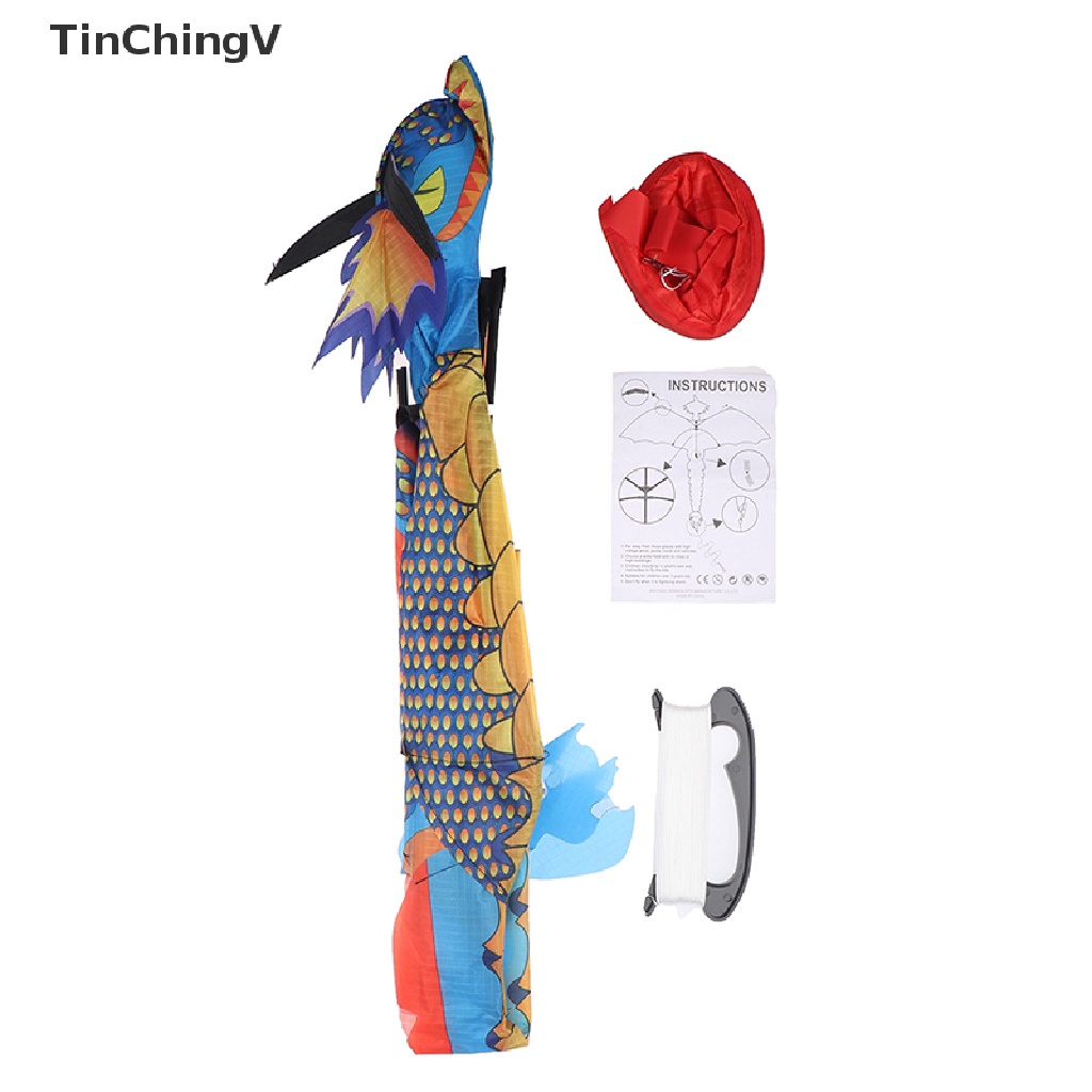 Diều Hình Rồng Bay 3D Bằng Nylon Kích Thước Lớn Kèm 100m Dây Đồ Chơi Gia Đình