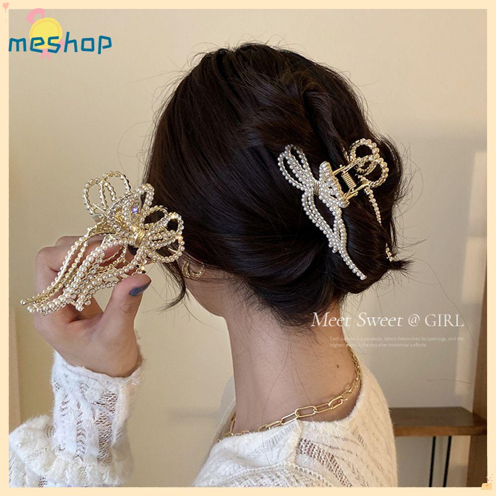 Kẹp Tóc Hình Bướm Đính Ngọc Trai Giả Phong Cách Thời Trang Thanh Lịch Dành Cho Nữ