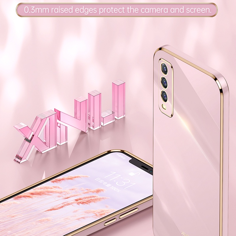 Ốp điện thoại Koosuk silicon mềm mạ viền vuông cho Vivo Y20 Y20i Y20S Y20A Y11S Y12S Y12A Y3S