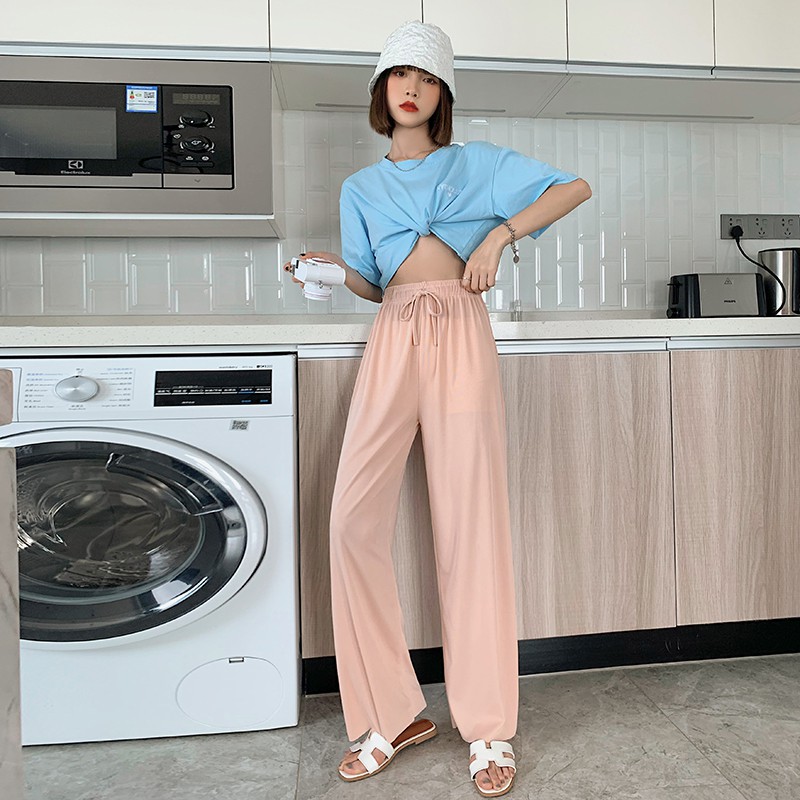 HIIXIIVI Quần thể thao nữ lưng cao dáng rộng thời trang mới mẻ
