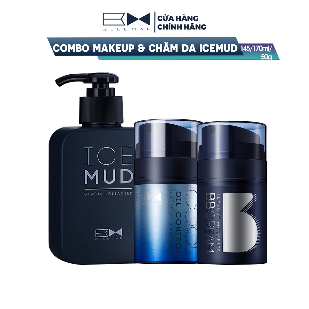 Combo Sữa Rửa Mặt IceMud + Kem Nền BB Cream + Gel Kiềm Dầu Cho Da Nhờn (Dưỡng Da Sáng-Cả Năm Sang)