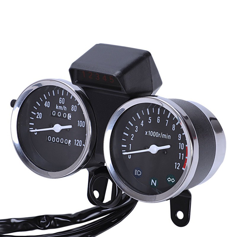 1 Pcs Led Motorcycle ified Speedometer Odometer Tachometer & 1 Pair Cnc 22Mm 28Mm Off Road Motorcycle Bar