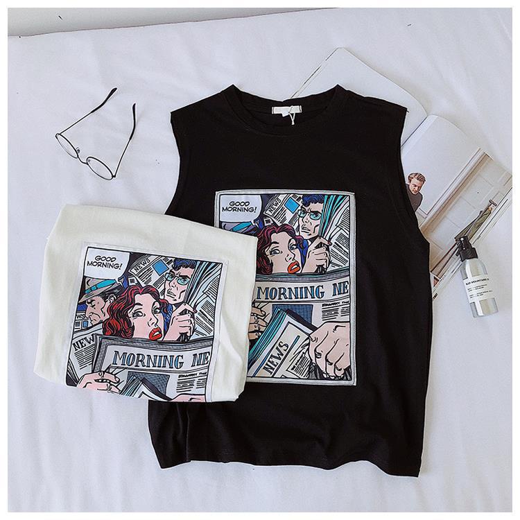 Áo Tank Top 3 lỗ nữ form rộng đen trắng cá tính A049 Áo phông đen trắng tanktop sát nách