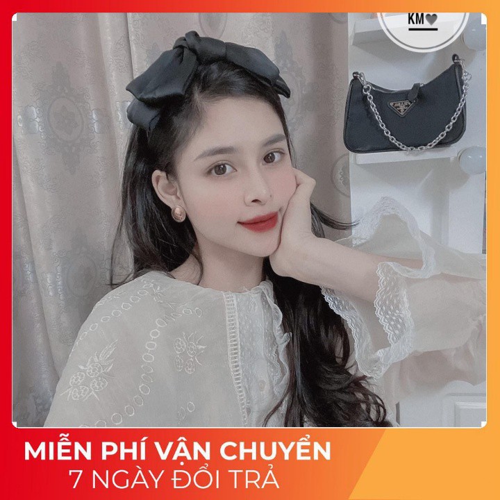 Bờm Nơ Lụa Đen 2 Tầng Thời Trang - Xược Nơ Dày Dặn, Chất Liệu Lụa Đen Cao Cấp, Phom Nơ Chuẩn Đẹp, Lên Hình Siêu Xinh