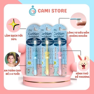 [ VỈ XUẤT HÀN] Bàn Chải Đánh Răng Sợi Tơ Siêu Mềm Hình Dễ Thương Cao Cấp CAMISTORE Cho Bé Tập Đánh Răng