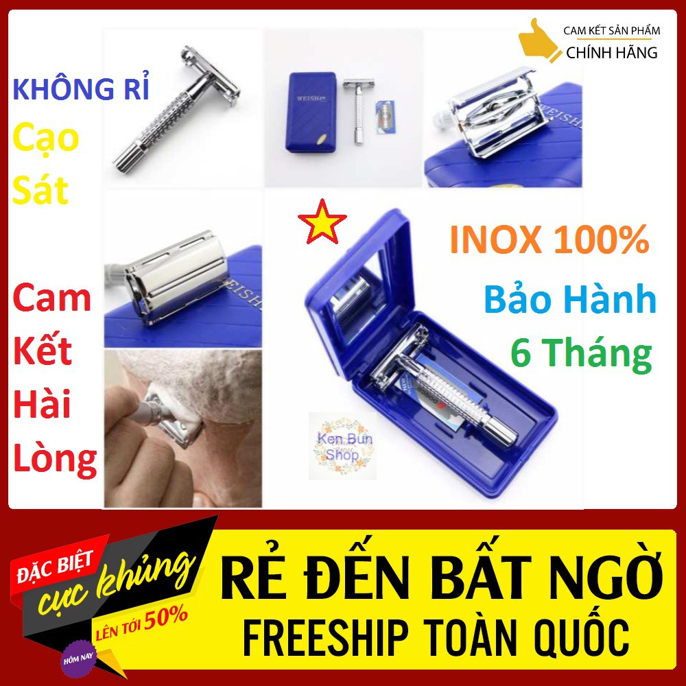 [ Siêu Sales ] Dao Cạo Râu INOX Weishi 9036 Không Rỉ Cam Kết 100% INOX [[Hàng Chuẩn Nhất Dao Cạo INOX]] FULLBOX