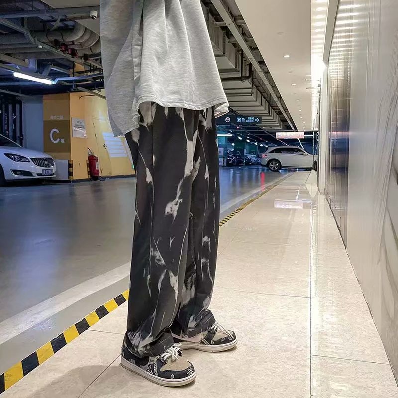 Quần ống rộng in họa tiết thời trang độc đáo phong cách Hàn Quốc cho nam