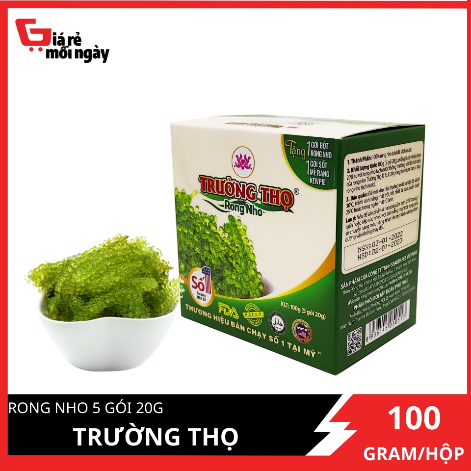 Rong Nho Trường Thọ 1 Hộp 5 Gói 20g Thương Hiệu Bán Chạy Số 1 Tại Mỹ