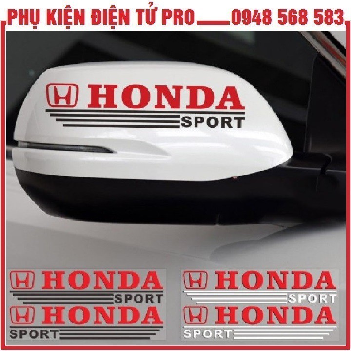 Bộ 2 Tem Dán Gương Chiếu Hậu Ô Tô Honda