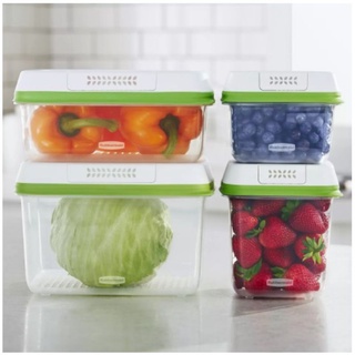 Set 4 hộp khác size -rubbermaid freshworks hộp chuyên đựng trái cây, rau củ