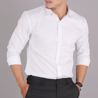 Áo sơ mi nam dài tay nam cao cấp, áo sơ mi trắng vải lụa nến không nhăn thời trang cao cấp