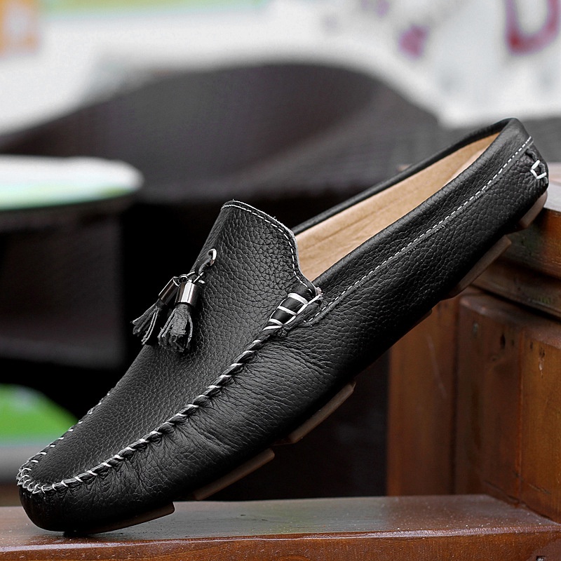 Giày Lười Da Nam Sục Nam Hè Thoáng Khí Mát Chân Da Bò Mềm Êm Chân FSGD16