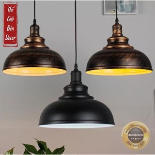 Đèn thả trần decor T061 Chao đèn thả trần phong cách Vintage 30cm đen , đèn trang trí quán cafe,quầy bar