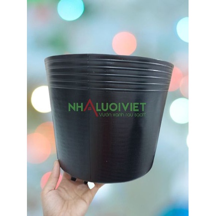 Chậu nhựa dẻo trồng dưa lưới, chậu trồng hoa vạn thọ, mào gà C11 đen