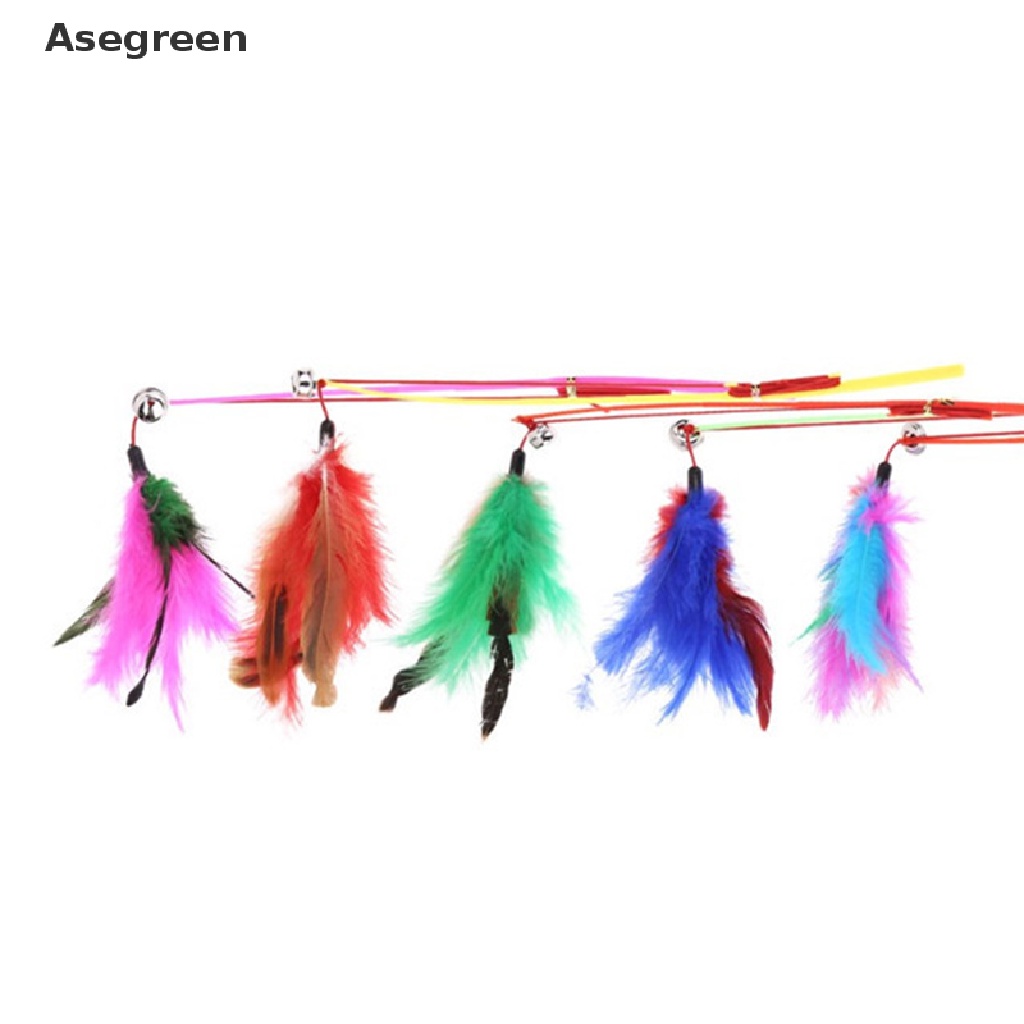 Đồ chơi lông vũ lắc chuông nhiều màu dây co giãn vui nhộn cho mèo cưng