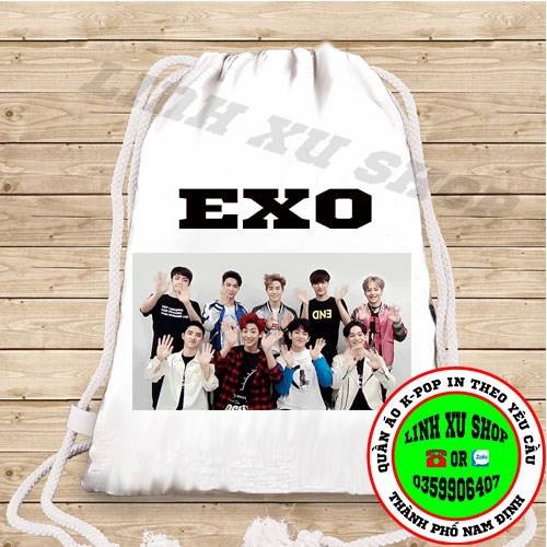 Balo rút EXO _thiết kế và in theo yêu cầu