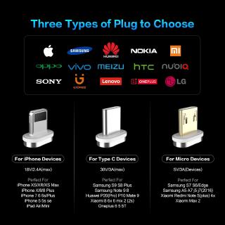 Floveme 3A Fast Charging Magnetic Cable Micro USB Lightning Type-C Cable