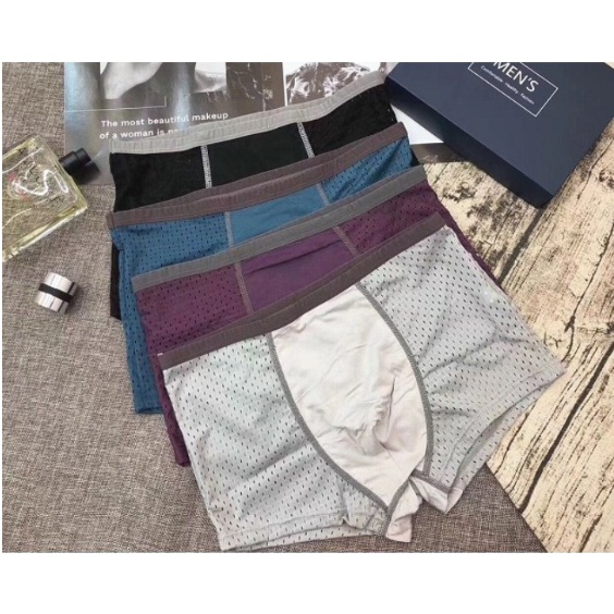 HỘP 4 Quần sịp boxer nam thông hơi cao cấp kháng khuẩn xuất nhật LOTNAM08