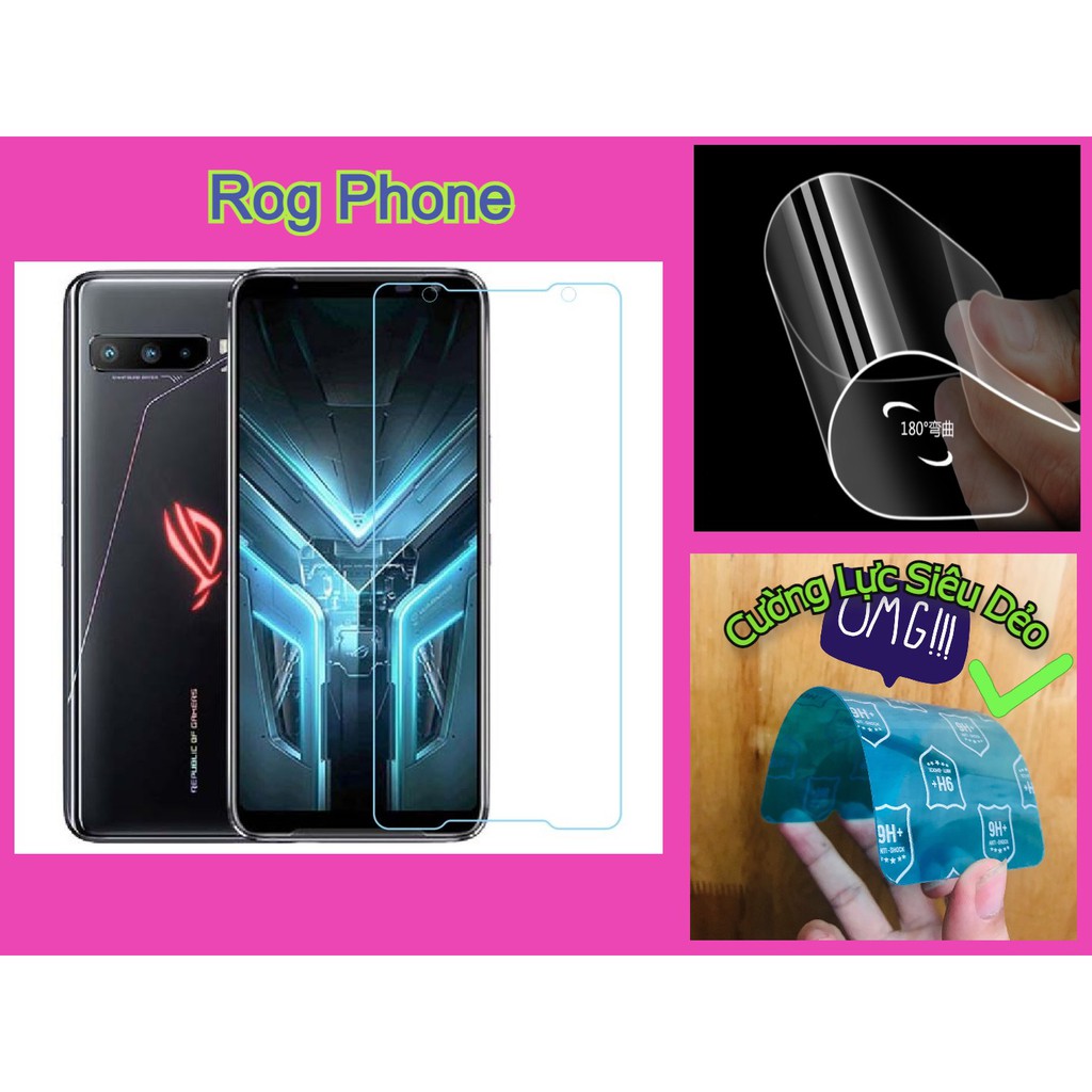 Cường Lực Asus Rog Phone - Rog 2 - Rog 3 -Rog 5 - Bảo vệ màn hình - dẻo - trong suốt -  không full màn hình