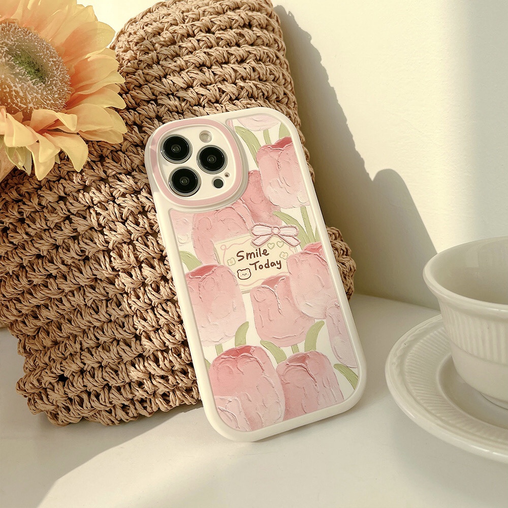Ốp iphone, ốp điện thoại in hình hoa tulip Smile Today 7/7 Plus/8/8 Plus/XS Max/11/11 Pro/11 Pro Max/12/12 Pro