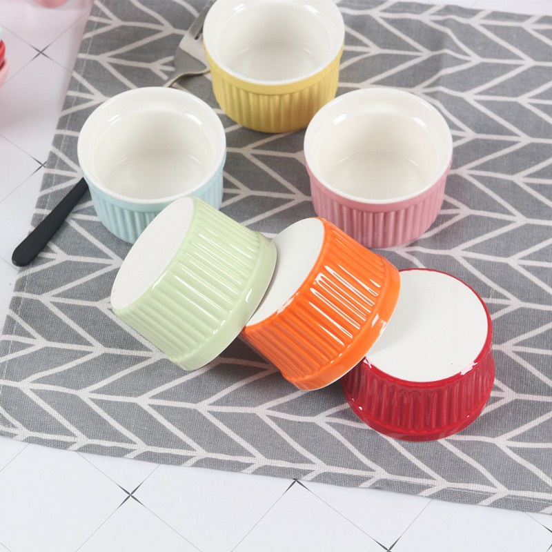 Khuôn làm bánh bằng sứ Ramekin nhiều màu