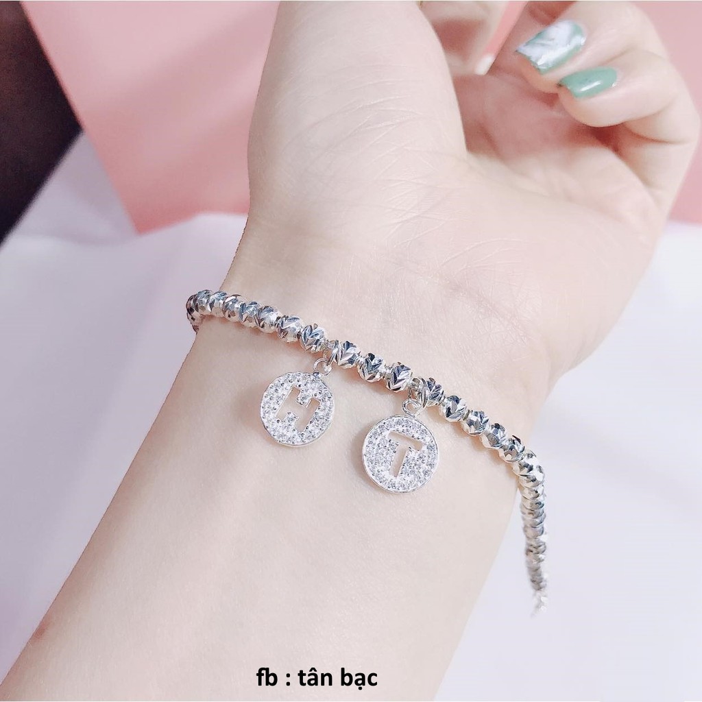 lắc tay nữ , dạng bi , bạc 925 sáng , ghép chữ cái hót hít