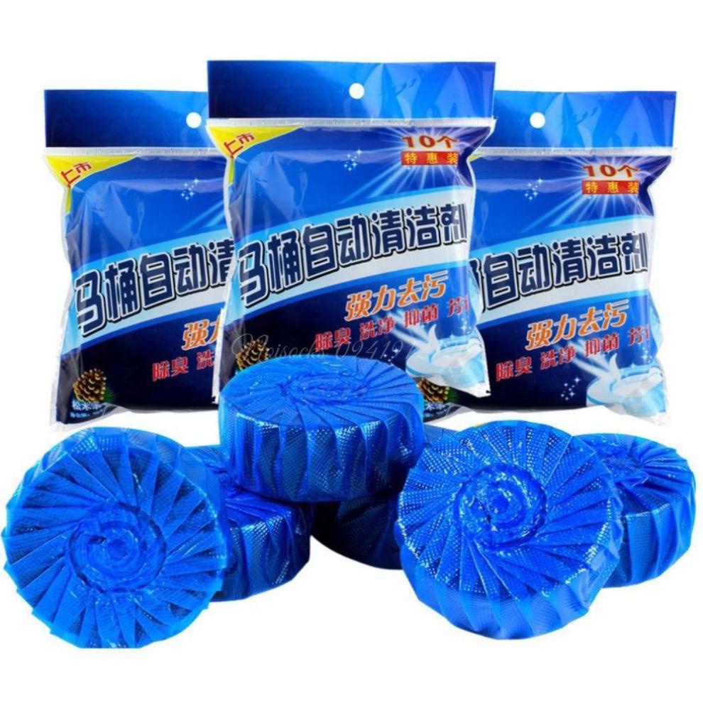 (set 10 viên) Viên Khử Mùi Tẩy Bồn Cầu Thế Hệ Mới 2X - Viên Thả Toilet Diệt Khuẩn, Tẩy Sạch Vệ Sinh Vết Bám Bẩn