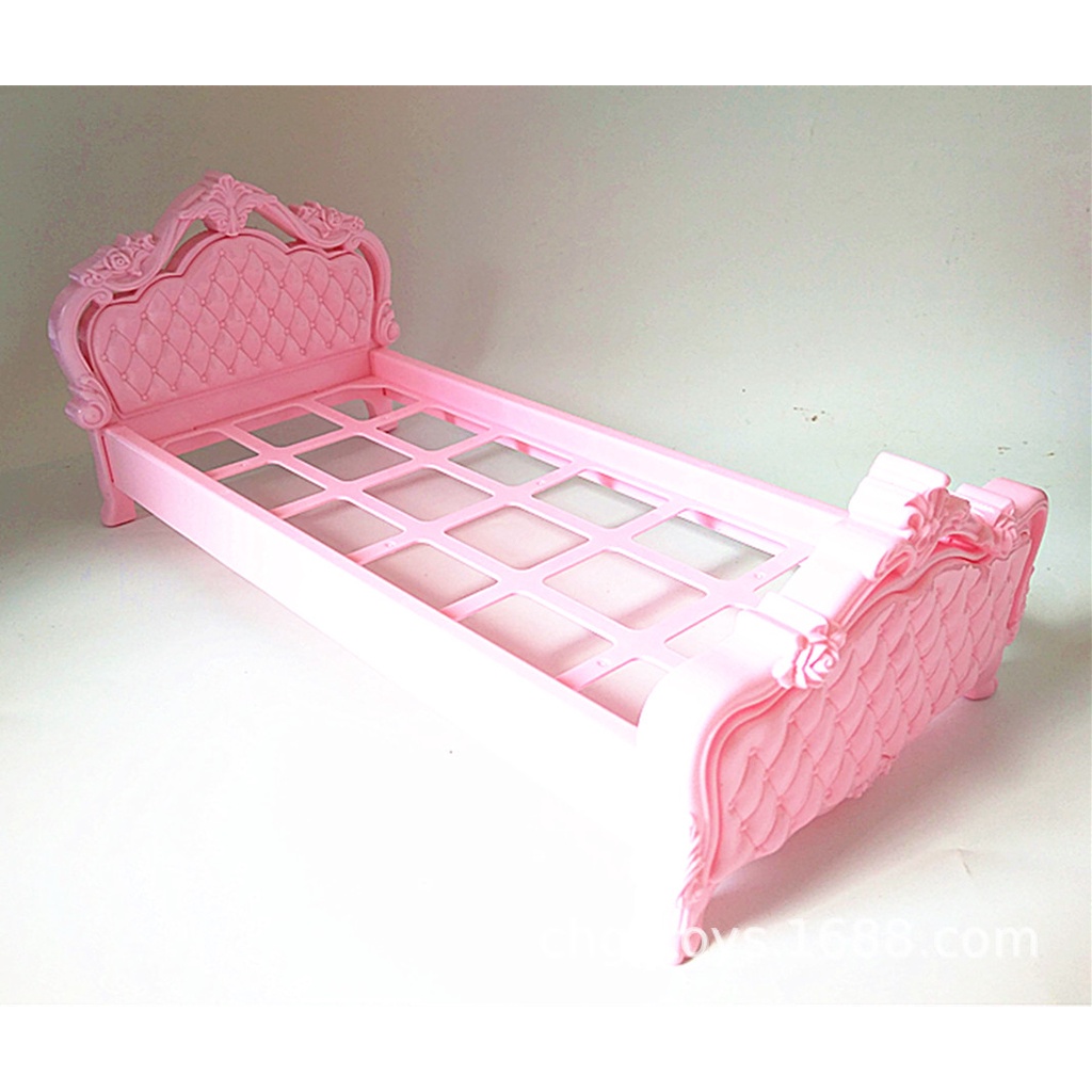 Bộ giường kèm ga gối phong cách hiện đại cho búp bê barbie phụ kiện búp bê ANDATOY AD947