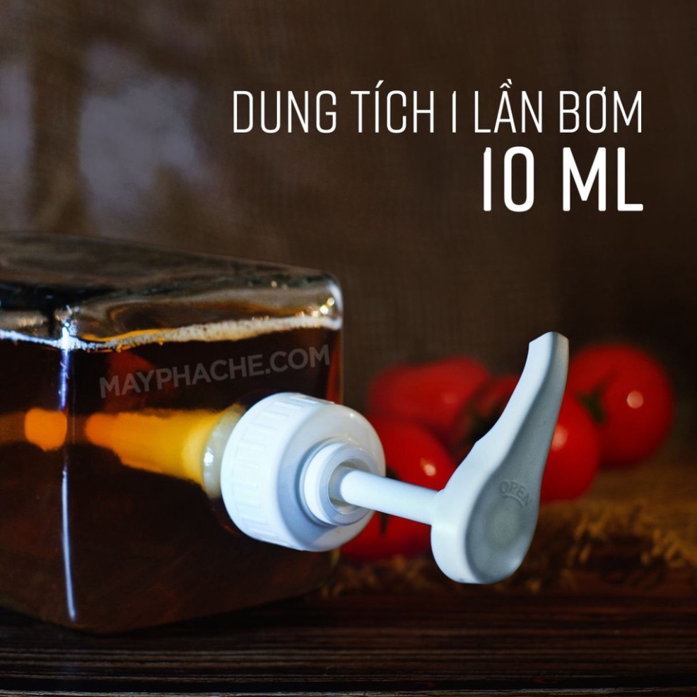 Bình bơm đựng xịt siro đường nhựa - thủy tinh có vòi pump định lượng 10ml 1 lần bơm