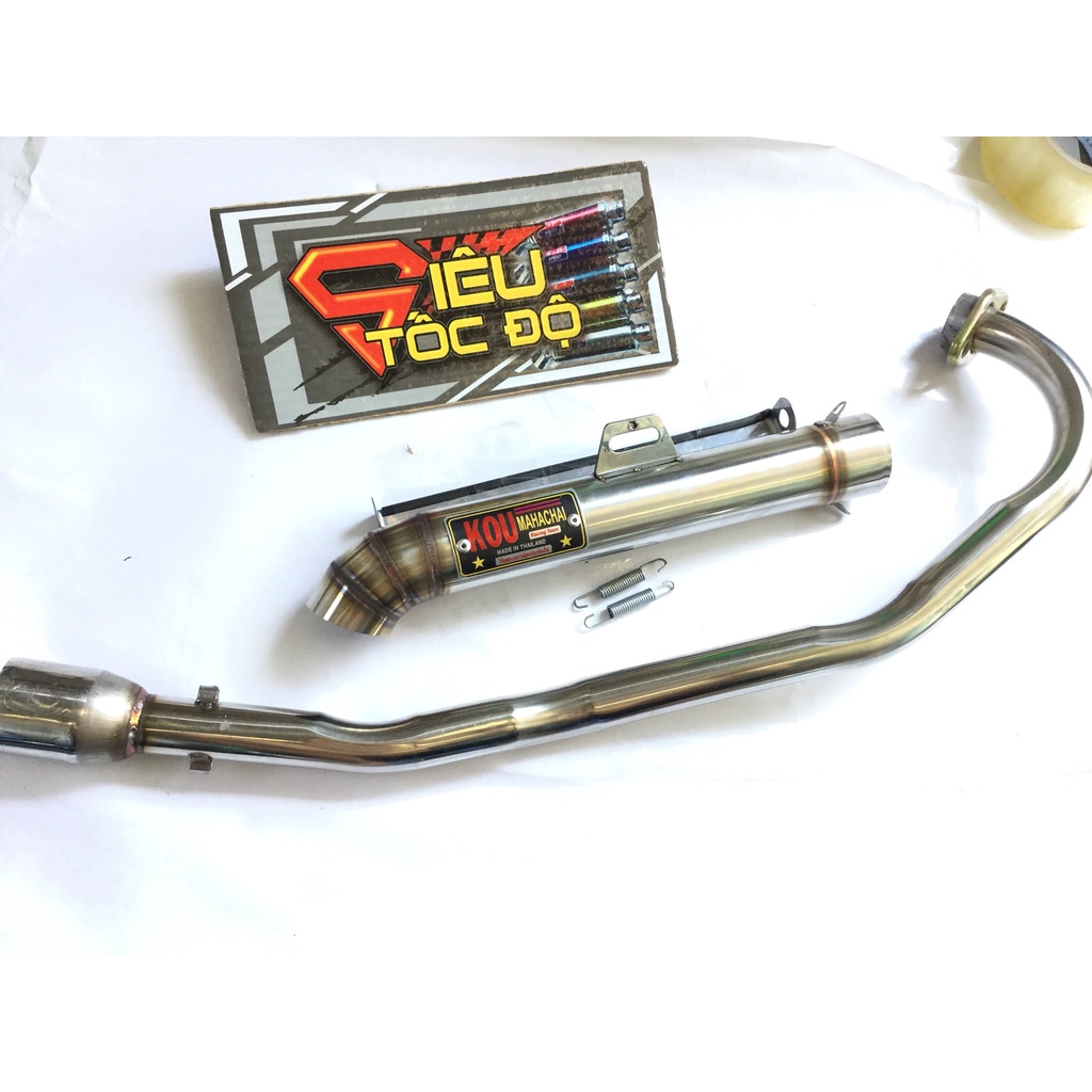 Pô KOU inox 304 bao gồm cả cổ 1 khúc  pô độ GẮN CHO NHIỀU LOẠI XE