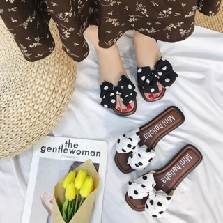 Dép nơ chấm bi