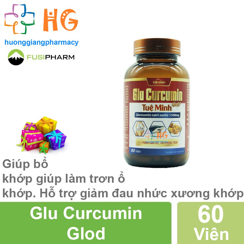 Glu Curcumin Gold Tuệ Minh - Bổ sung Glucosamin, Canxi, Vitamin D3. Hỗ trợ làm trơn ổ khớp, giúp khớp vận động linh hoạt