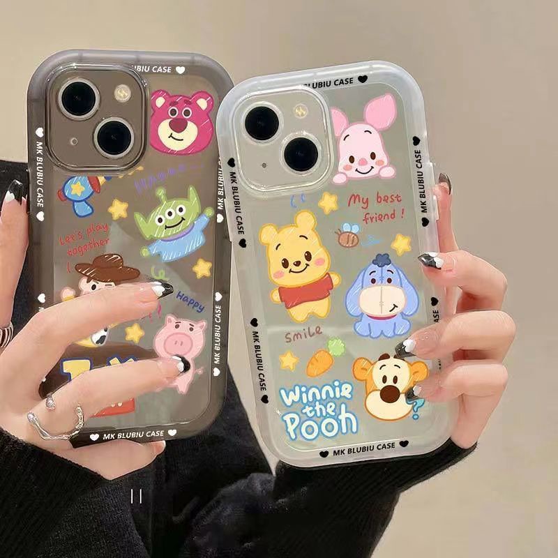 Ốp Điện Thoại Silicon Mềm Bảo Vệ Lens Hình Winnie The Pooh Cho iPhone13 xsmax XR xs Ggr