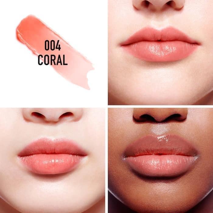 Son Dior 004 Coral (Mẫu Mới 2021) Addict Lip Glow..Công Thức Dưỡng Ẩm Tuyêt Vời Cho Bạn Cảm Giác Thoải Mái,Mềm Mịn