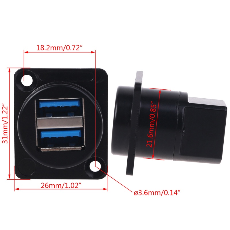 Bảng Điều Khiển Kết Nối Bảng Cổng Usb 3.0 Loại D Kép Bằng Kim Loại