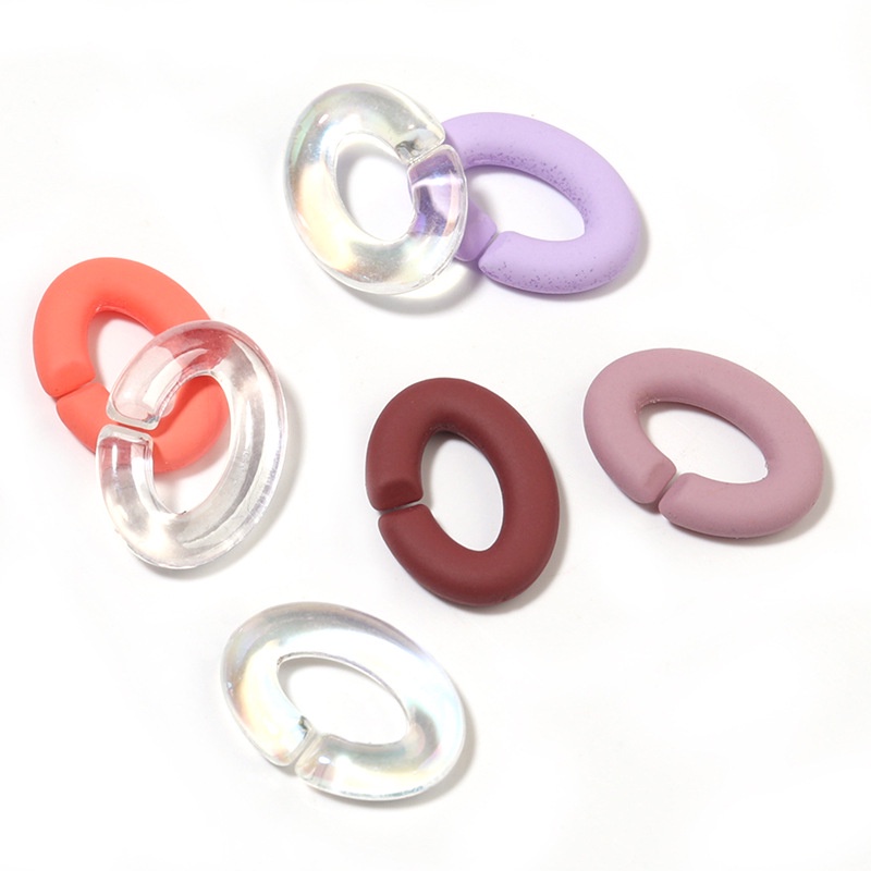 Set 50 Khóa Nhựa Trong Suốt Hình Oval Nhiều Màu Cho Túi Xách Nữ