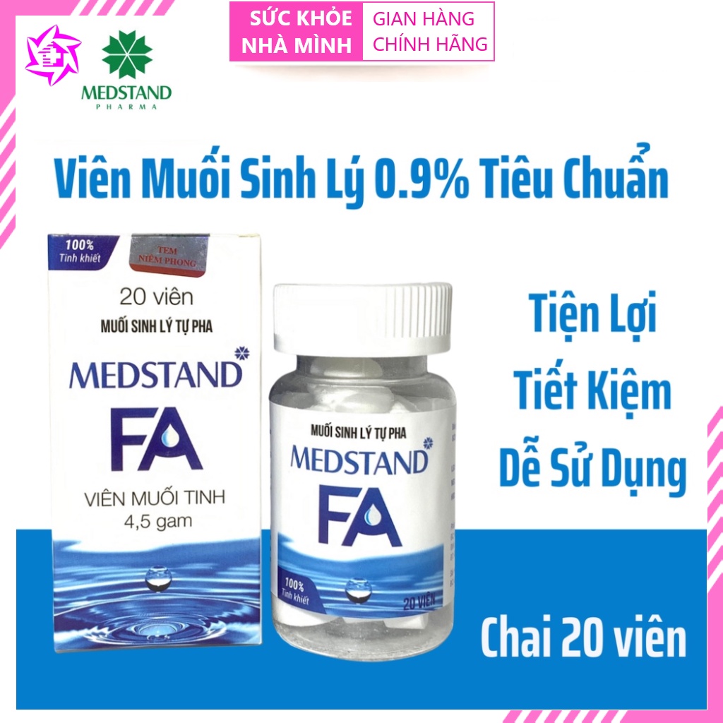 SKNM | Viên Muối Sinh Lý Tự Pha Medstand FA ® - Hộp 20 Viên Tiện Lợi