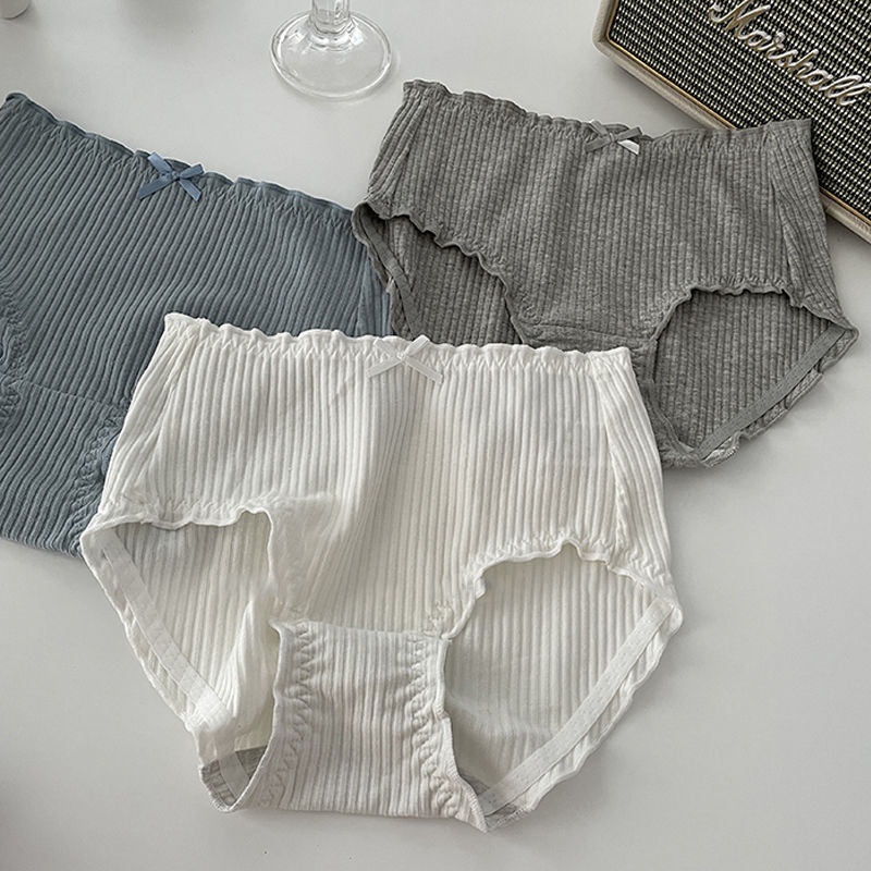 Quần lót cotton mỏng không đường may lưng vừa thoải mái kháng khuẩn cổ điển mới cho nữ