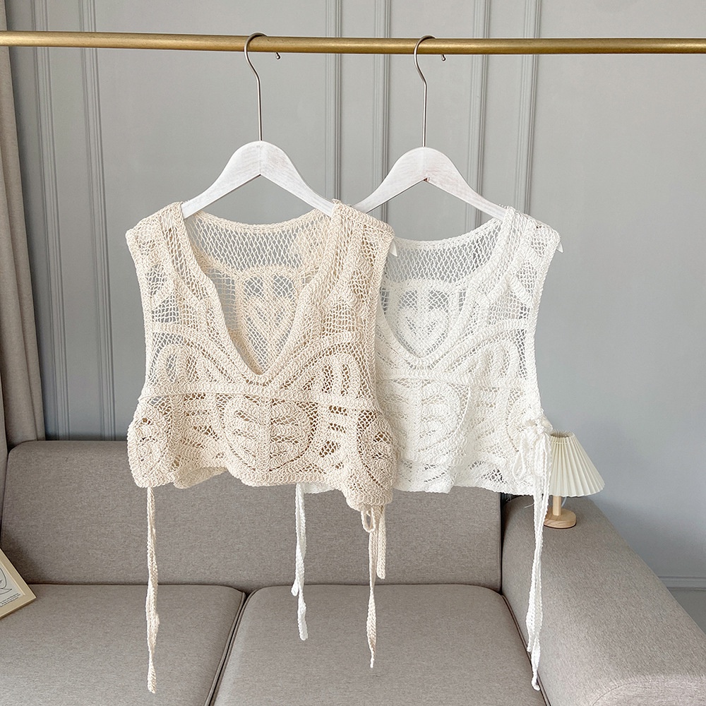 [Augustcloth] Áo gile khoác ngoài cột dây bên hông phong cách Hàn Quốc